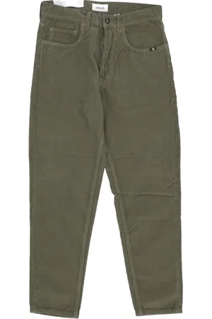 AMISH Broeken, Heren, Groen, W30, Katoen, Corduroy Lange Broek Geverfd Olijftak