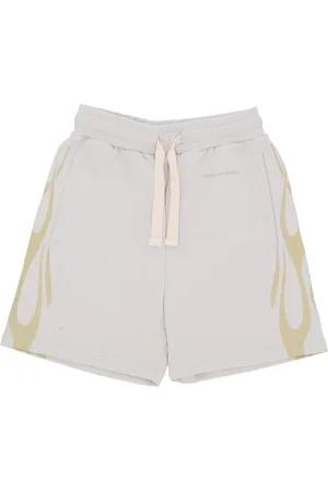 Vision Of Super Korte broeken, Heren, Wit, S, Katoen, Flames Print Shorts Lunar Rock/Off