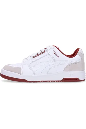 PUMA Schoenen, Heren, Veelkleurig, 42 1/2 EU, Leer, Retro Lage Sneaker Wit/Rood