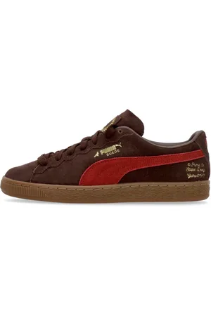 PUMA Schoenen, Heren, Bruin, 42 1/2 EU, Suède, Suede Staple Lage Schoen Donker Chocolade