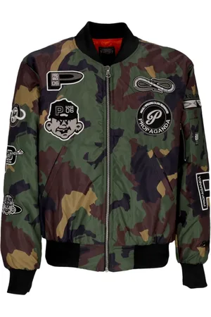 Propaganda Jassen, Heren, Veelkleurig, L, Polyester, Camo Bomber Jas
