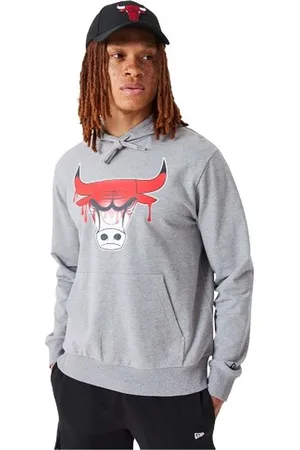 New Era Sweatshirts & Hoodies, Heren, Grijs, M, NBA Chicago Bulls NBA Drip Logo Hoodie