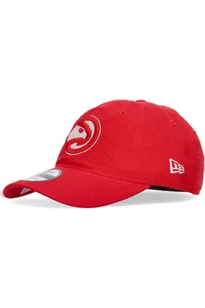 New Era Accessoires, unisex, Rood, ONE Size, Katoen, Atlanta Hawks Gebogen Klep Pet