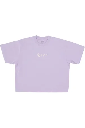 Obey Tops, Dames, Paars, S, Katoen, Bloemen Crop Tee