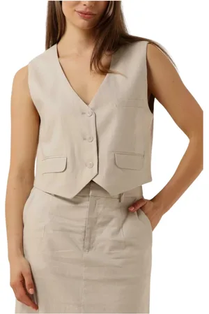 Gestuz Jassen, Dames, , M, Elegant Linen Waistcoat