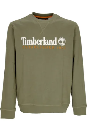 Timberland Sweatshirts & Hoodies, Heren, Groen, XL, Katoen, Geborduurde Crew Neck Sweatshirt Earth