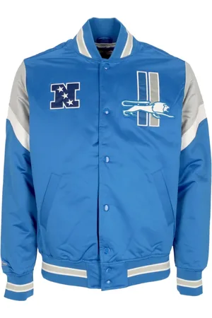 Mitchell & Ness Jassen, Heren, Blauw, L, Polyester, Detroit Lions Bomberjack NFL Teamkleuren
