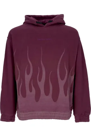 Vision Of Super Sweatshirts & Hoodies, Heren, Bruin, S, Katoen, Flames Hoodie Grape Wine Mannen