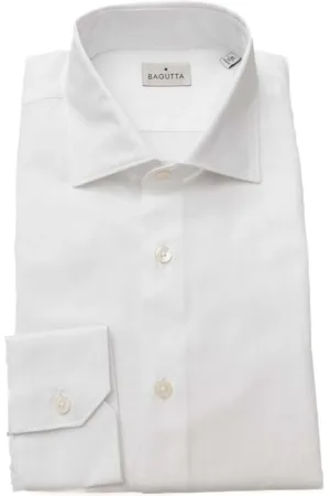 BAGUTTA Overhemden, Heren, Wit, 2Xl, Katoen, Klassieke Katoenen Franse Kraag Overhemd