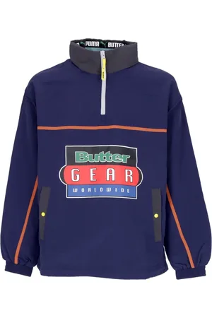 PUMA Jassen, Heren, Blauw, L, Polyester, Windjack Pop Over Top Spellbound