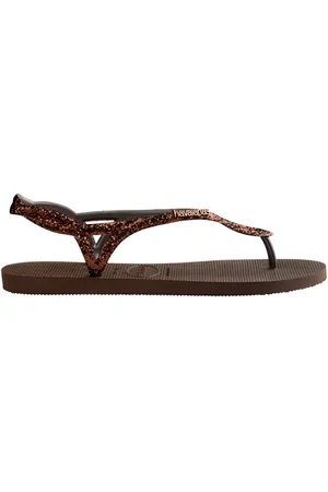 Havaianas Schoenen, Dames, Bruin, 41 EU, Pailletten, Glitter Sandalen voor een Sterrenachtige Glans