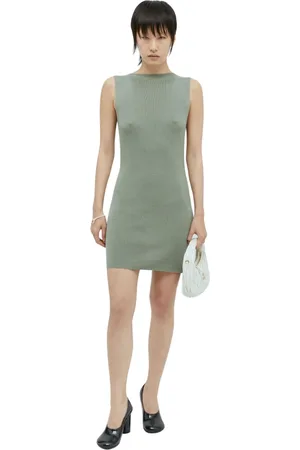 St Agni Kleedjes, Dames, Groen, L, Geribbelde Gebreide Mini Jurk