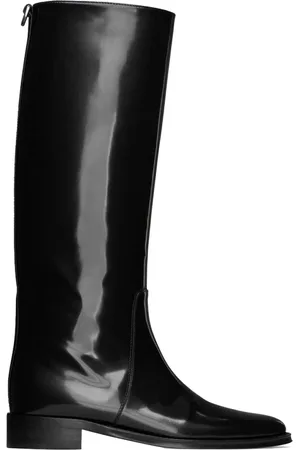 Saint Laurent Schoenen, Dames, Zwart, 37 EU, Stijlvolle Zwarte Leren Enkellaarzen