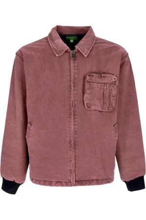 Huf Jassen, Heren, Rood, XL, Katoen, Canvas Werkjas Wijn