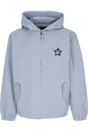 Huf Jassen, Heren, Grijs, XL, Katoen, Katoenen Twill Jas met Ritssluiting