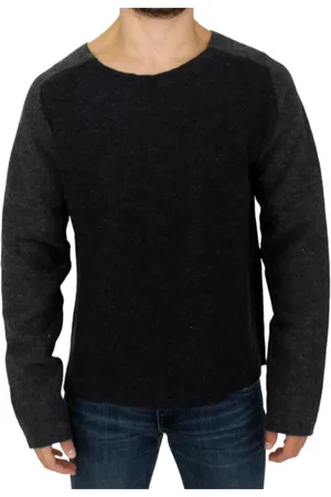 Costume National Truien, Heren, Grijs, M, Wol, Grijze wollen trui met ronde hals