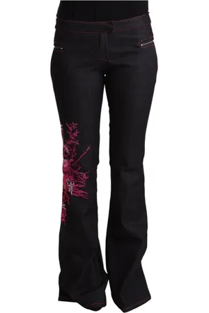 Exte Jeans, Dames, Zwart, M, Denim, Zwarte Flared Denim Jeans met Hoge Taille