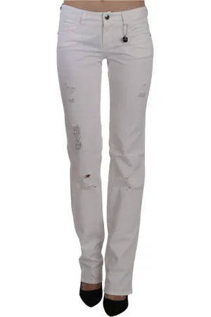 Costume National Jeans, Dames, Wit, W26, Katoen, Witte Slim Fit Katoenen Jeans
