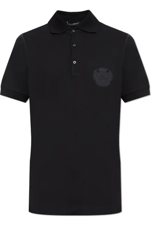 Dolce & Gabbana Tops, Heren, Zwart, S, Katoen, Katoenen polo met logo