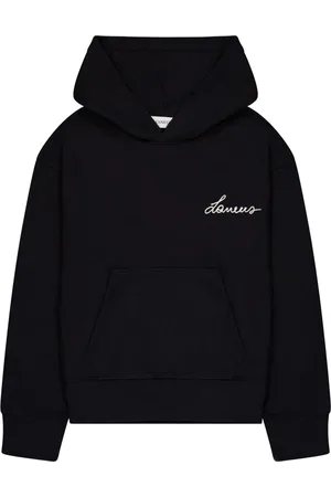 LANEUS Sweatshirts & Hoodies, unisex, Zwart, L, Katoen, Boxy hoodie met logo borduurwerk