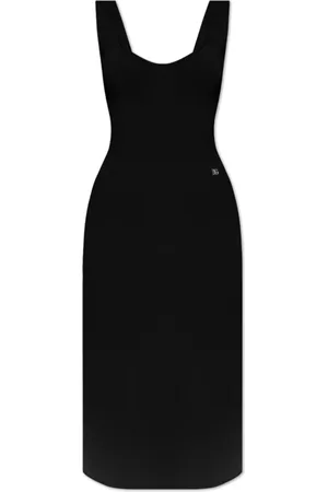 Dolce & Gabbana Kleedjes, Dames, Zwart, M, Jurk met logo