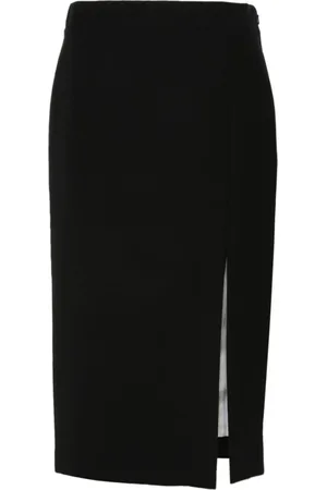 Moschino Rokken, Dames, Zwart, XS, Wol, Zwarte Wol Potlood Rok