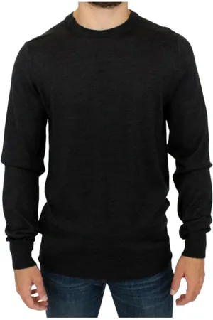 Costume National Truien, Heren, Grijs, M, Polyester, Elegante grijze trui met ronde hals