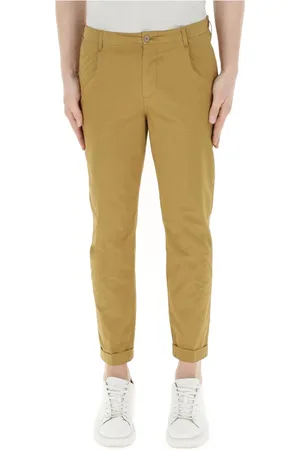 40 Weft Broeken, Heren, Bruin, XL, Katoen, Elastische taille geplooide broek