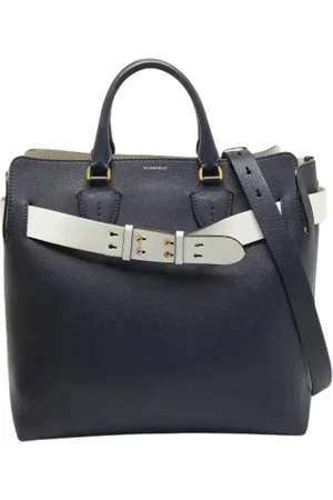 Burberry Pre-owned, Dames, Blauw, ONE Size, Pre-owned Leather totes