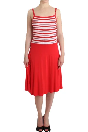 Rocco Barocco Kleedjes, Dames, Rood, M, Elegante knielange jurk in Audrey Jersey