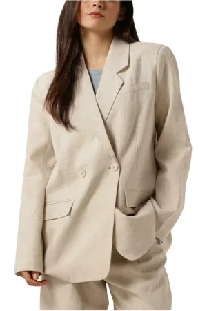 Gestuz Jassen, Dames, , XL, Linnen, Linnen Blazer Elegant Stijlvol Veelzijdig