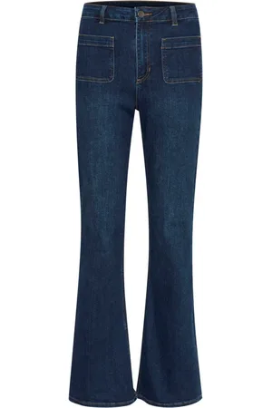 Kaffe Jeans, Dames, Blauw, M, Denim, Flared Jeans Donkerblauw Denim