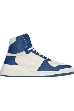 Saint Laurent Schoenen, Heren, Blauw, 43 EU, Leer, Premium Leren Mid-Top Sneakers