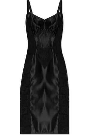 Dolce & Gabbana Kleedjes, Dames, Zwart, XS, Satijn, Satijnen jurk