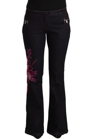 Exte Jeans, Dames, Zwart, S, Denim, Zwarte Flared Denim Jeans Elegantie