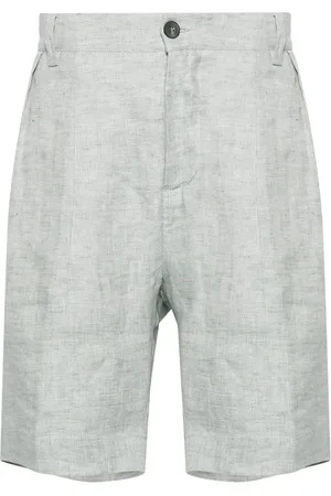 Sease Korte broeken, Heren, Groen, M, Linnen, Linnen shorts met zij- en achterzakken