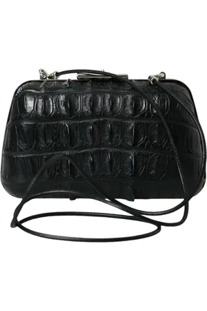 Balenciaga Tassen, Dames, Zwart, ONE Size, Leer, Elegante Krokodillenleren Avond Clutch
