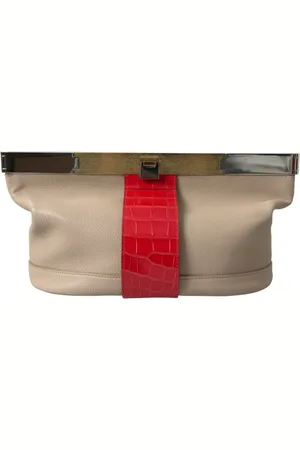 Balenciaga Tassen, Dames, , ONE Size, Leer, Exotische Lederen Bicolor Clutch