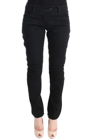ERMANNO SCERVINO Broeken, Dames, Zwart, XS, Katoen, Chique zwarte slim fit broek