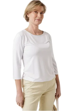 LE TRICOT PERUGIA Tops, Dames, Wit, M, Casual Shirt met Driekwart Mouwen