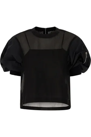 SACAI Blouses & Shirts, Dames, Zwart, L, Stijlvolle TOP voor Modieuze Liefhebbers
