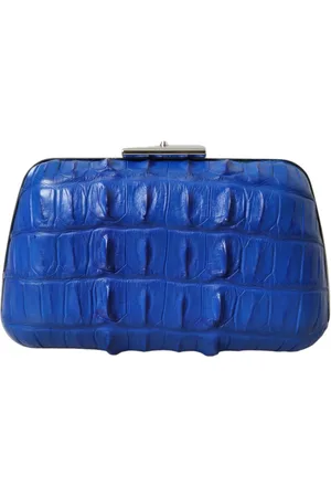 Balenciaga Tassen, Dames, Blauw, ONE Size, Leer, Elektrisch Blauwe Krokodillenleren Clutch