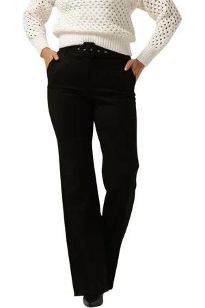 Silvian Heach Broeken, Dames, Zwart, S, Polyester, Elegante zwarte broek met riem