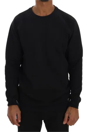 D.A. Daniele Alessandrini Sweatshirts & Hoodies, Heren, Blauw, L, Katoen, Elegante donkerblauwe katoenen trui