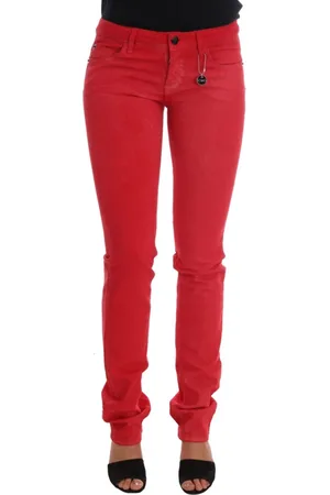 Costume National Jeans, Dames, Rood, W28, Katoen, Rode Slimme Designer Jeans