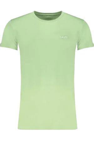 Gaudi Tops, Heren, Groen, XL, Katoen, Groen Katoenen T-shirt met Print Logo