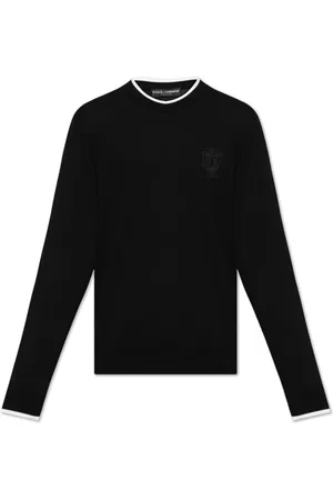 Dolce & Gabbana Truien, Heren, Zwart, M, Katoen, Trui met logo