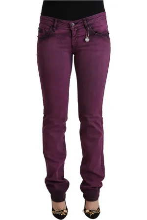 Costume National Jeans, Dames, Paars, W29, Denim, Elegante Paarse Slim Fit Denim Jeans