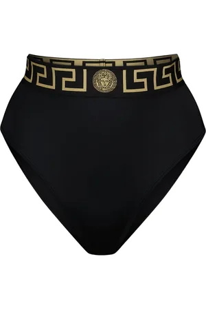 VERSACE Badkleding, Dames, Zwart, L, Medusa Greca Bikini Broekje