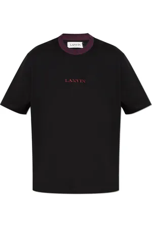 Lanvin Tops, Heren, Zwart, L, Katoen, T-shirt met logo